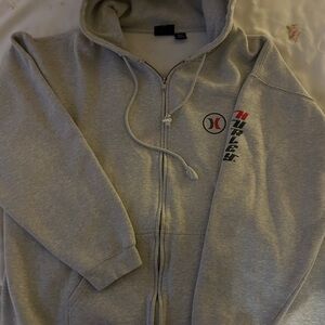 Hurley Light Gray Fleece-Lined Hoodie